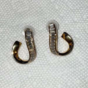 Swarovski pierced crystal earrings with beautiful rectangular crystals,
